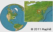 Satellite Location Map of ZIP code 20106, highlighted county
