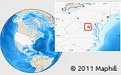 Shaded Relief Location Map of ZIP code 20106, highlighted country, highlighted county