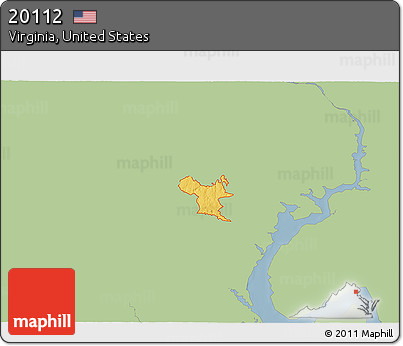 Savanna Style 3D Map of ZIP Code 20112, single color outside