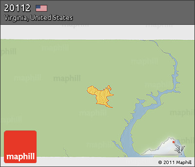 Savanna Style 3D Map of ZIP Code 20112, single color outside