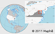 Gray Location Map of ZIP code 20112, highlighted country, highlighted state