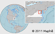 Gray Location Map of ZIP code 20112, highlighted state, hill shading