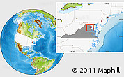 Physical Location Map of ZIP code 20112, highlighted country, highlighted state