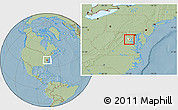 Savanna Style Location Map of ZIP code 20112, highlighted county, hill shading