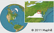 Satellite Location Map of ZIP code 20132, highlighted county, highlighted state
