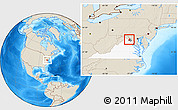 Shaded Relief Location Map of ZIP code 20132, highlighted county, highlighted state