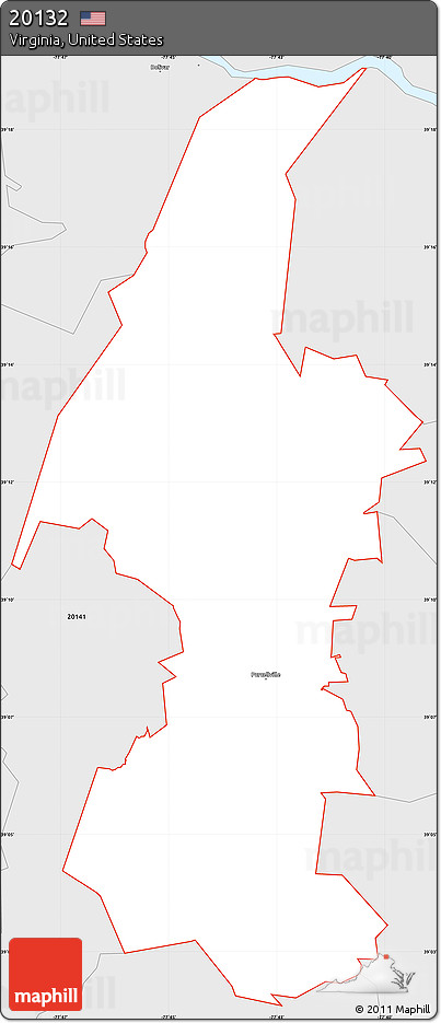 Silver Style Simple Map of ZIP Code 20132