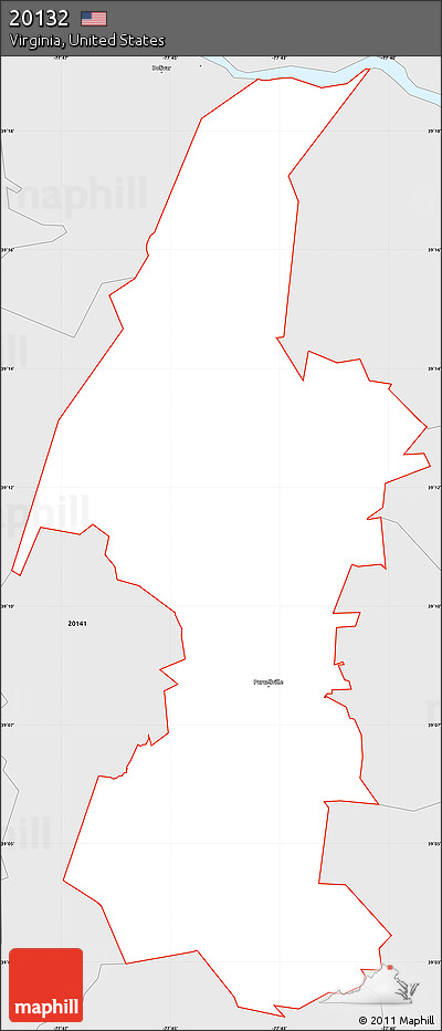 Silver Style Simple Map of ZIP Code 20132