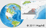 Physical Location Map of ZIP code 20152, highlighted country, highlighted state