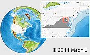 Physical Location Map of ZIP code 22033, highlighted country, highlighted state