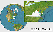 Satellite Location Map of ZIP code 22033, highlighted state