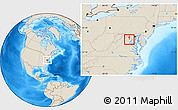 Shaded Relief Location Map of ZIP code 22033