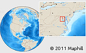 Shaded Relief Location Map of ZIP code 22152
