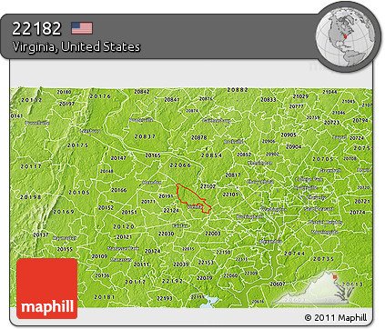 Physical 3D Map of ZIP Code 22182