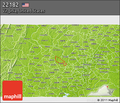 Physical 3D Map of ZIP Code 22182