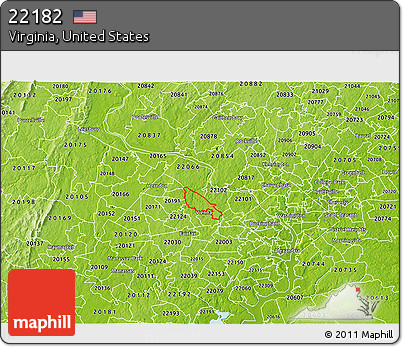 Physical 3D Map of ZIP Code 22182