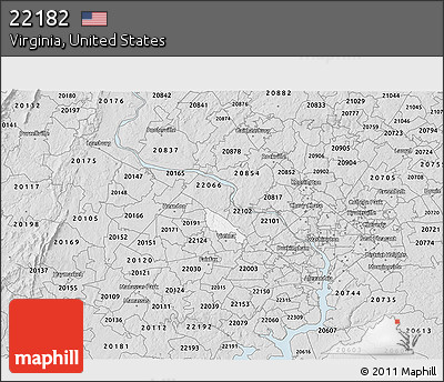 Silver Style 3D Map of ZIP Code 22182