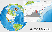 Physical Location Map of ZIP code 22182, highlighted country, highlighted state