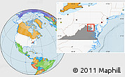 Political Location Map of ZIP code 22182, highlighted country, highlighted state