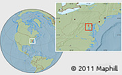 Savanna Style Location Map of ZIP code 22182, hill shading