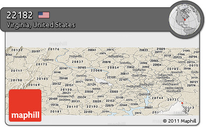 Classic Style Panoramic Map of ZIP Code 22182