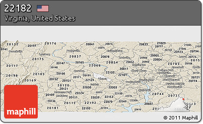 Classic Style Panoramic Map of ZIP Code 22182