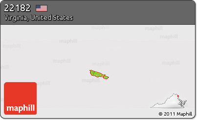 Physical Panoramic Map of ZIP Code 22182, cropped outside