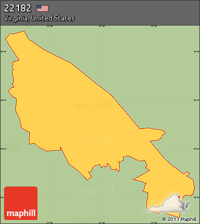 Savanna Style Simple Map of ZIP Code 22182, cropped outside