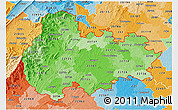 Political Shades 3D Map of ZIP codes starting with 227