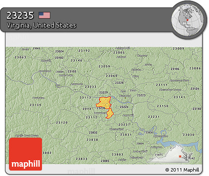 Savanna Style 3D Map of ZIP Code 23235