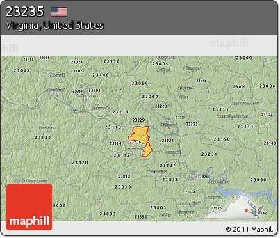 Savanna Style 3D Map of ZIP Code 23235