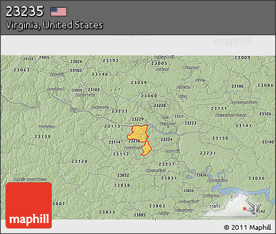 Savanna Style 3D Map of ZIP Code 23235