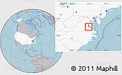 Gray Location Map of ZIP code 23235, highlighted country, highlighted county, hill shading