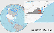Gray Location Map of ZIP code 23235, highlighted country, highlighted state