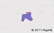 Political 3D Map of ZIP code 23323, cropped outside