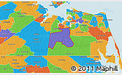 Political 3D Map of ZIP code 23323