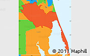 Political Simple Map of ZIP code 23456