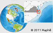 Physical Location Map of ZIP code 23463, highlighted country, highlighted state