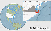Savanna Style Location Map of ZIP code 23463, highlighted country, highlighted state, hill shading