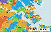 Political 3D Map of ZIP code 23604