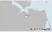 Gray 3D Map of ZIP code 23701, single color outside