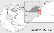 Blank Location Map of ZIP code 23701, highlighted country, highlighted state