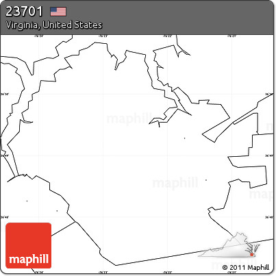 Blank Simple Map of ZIP Code 23701, no labels