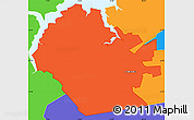 Political Simple Map of ZIP code 23701