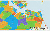 Political 3D Map of ZIP code 23708