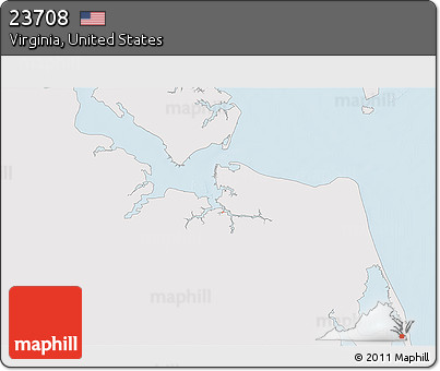 Silver Style 3D Map of ZIP Code 23708, single color outside