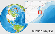 Physical Location Map of ZIP code 23708, highlighted country, highlighted county