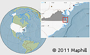 Savanna Style Location Map of ZIP code 23708, highlighted country, highlighted state, hill shading