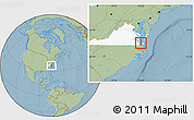 Savanna Style Location Map of ZIP code 23708, highlighted county, highlighted state, hill shading