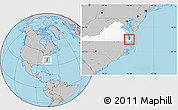 Gray Location Map of ZIP code 23709, highlighted state